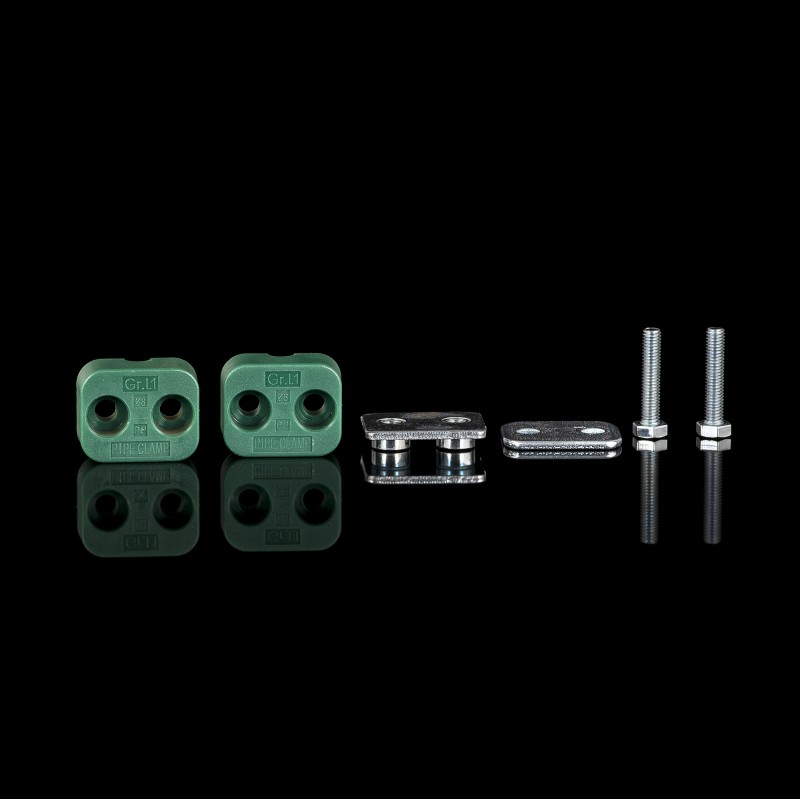 Зажим легкой серии на 2х болтах 8мм корпус из полипропилена Зажим легкой серии на 2х болтах 8мм корпус из полипропилена