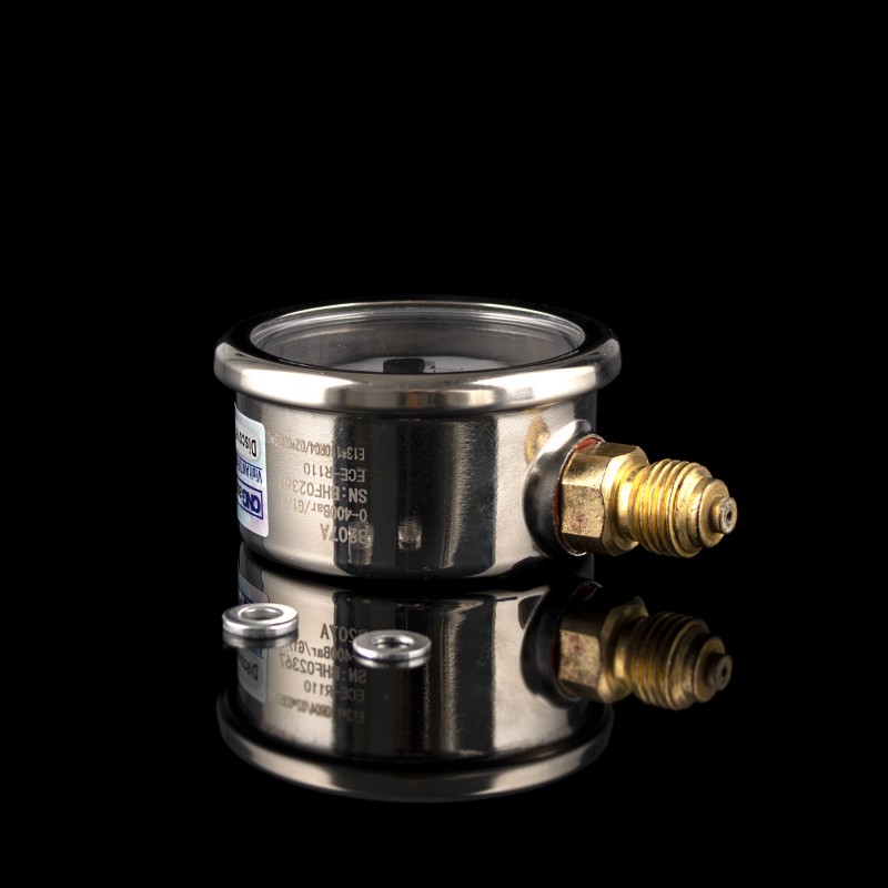 Манометр метан CNGAUGE нерж, боковой коннектор, защита IP-67, 0-400 bar Манометр метан CNGAUGE нерж, боковой коннектор, защита IP-67, 0-400 bar